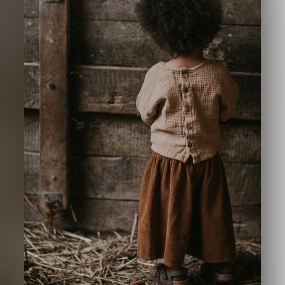 The Simple Folk The Button Back Top 2-3 YRS